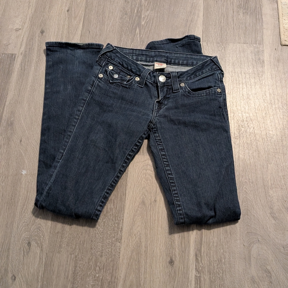True Religion Women's Dark Straight Leg Jeans
